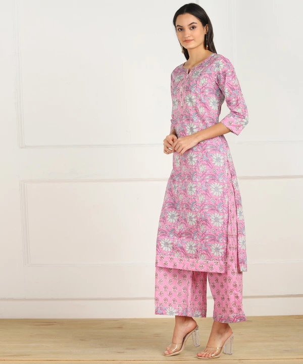 Cotton Kurti with pant set  uploaded by Pooja Trends on 8/2/2022