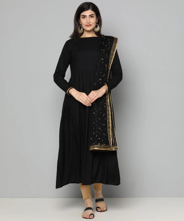 Rayon Gown Kurti With Embroidery dupatta set  uploaded by business on 8/2/2022