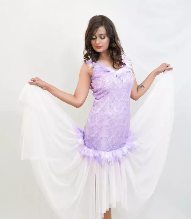 Lace dress with feather  uploaded by business on 8/2/2022