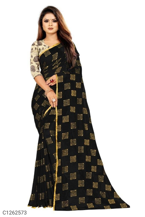 Latest Chiffon Foil Print Sarees With Jacquard Blouse uploaded by business on 8/2/2022