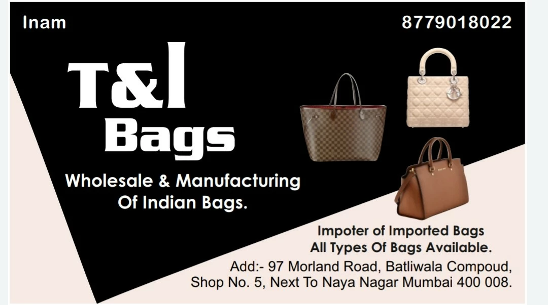 Visiting card store images of T&I bags 