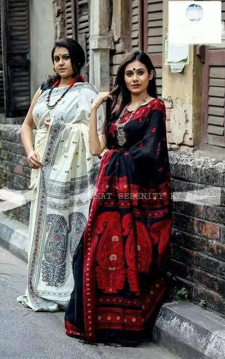 Handloom pure cotton jamdani saree with bp uploaded by Santipur saree on 8/2/2022