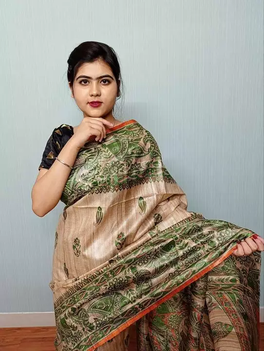 Tusar ghicha screen print silk saree manufacturer  uploaded by Silk saree manufactureri on 8/2/2022