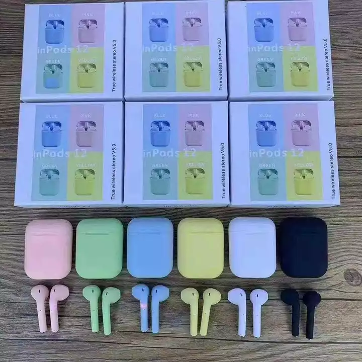 I12 earpods colourful bluetooth uploaded by ym store on 8/2/2022