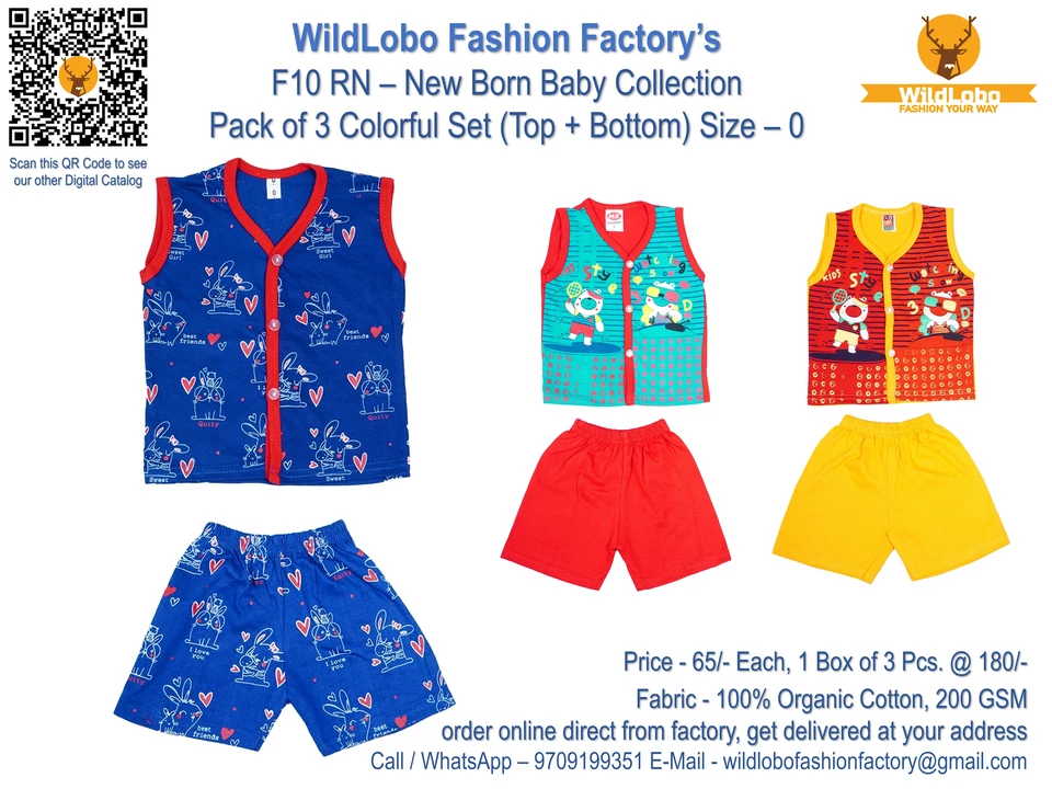 F10 RN-NEW BORN BABY COLLECTION  uploaded by WILDLOBO FASHION FACTORY on 8/2/2022