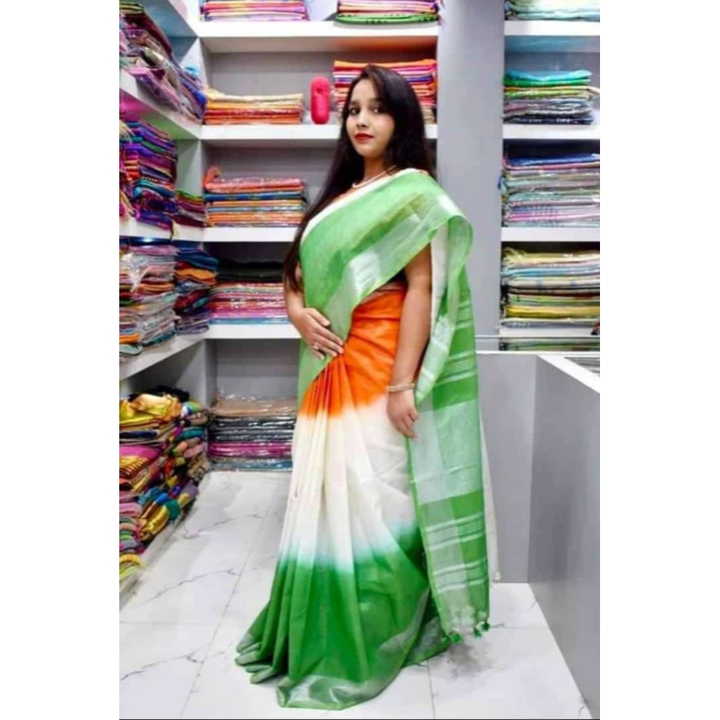 tricolour sarees for independence day uploaded by branded_bhagalpuri_silk_&_fab on 8/3/2022