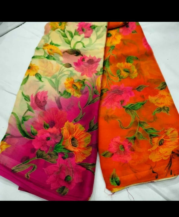 Post image I want 11-50 pieces of Mujhe chamundi chiffon me flower print saree chahiye in wholesale price
.