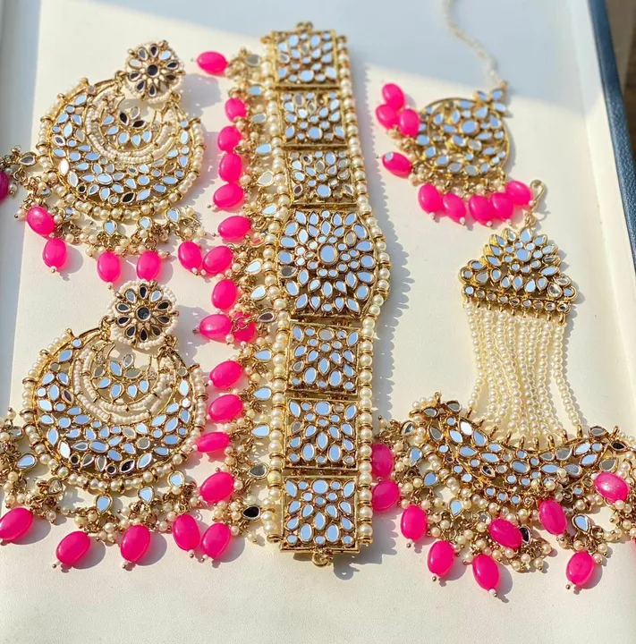 Choker set with earrings; tikka and passa tikka uploaded by Nirmal boutique on 8/3/2022