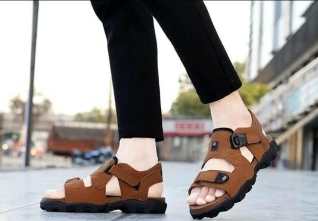 📣🥳 Lazy21 Synthetic Leather Tan 🤎 Comfort And Trendy Daily wear Velcro Sandals For Men 😍🤩 uploaded by .lazy21.com on 8/3/2022