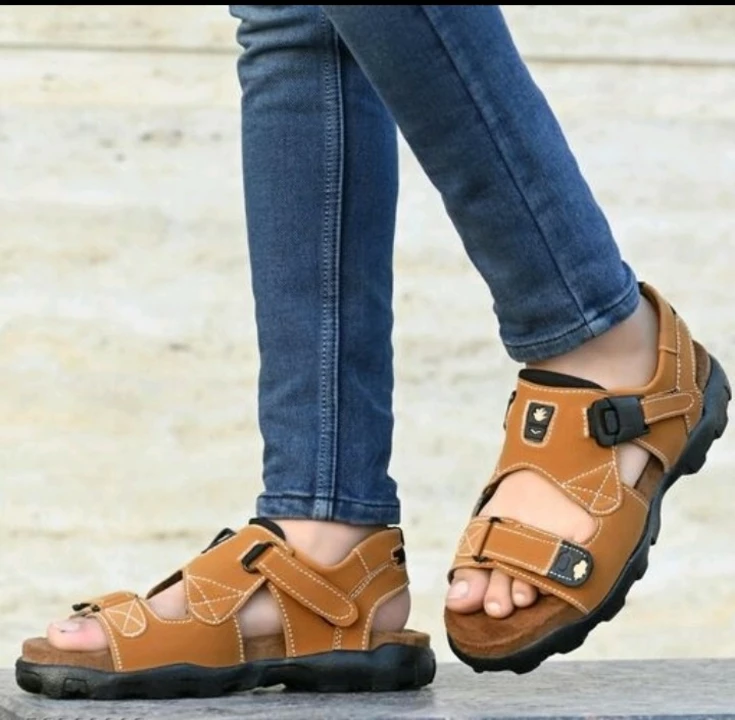 🥳📣 Lazy21 Synthetic Leather Tan 🤎 Comfort And Trendy Daily wear Velcro Sandals For Men 😍🤩 uploaded by www.lazy21.com on 8/3/2022