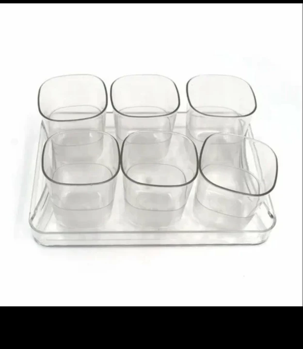 6pc Glasses Set With Tray Stylish Transparent Water Glass uploaded by H&K INTERNATIONAL on 8/3/2022