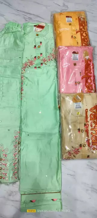 Cotton party wear ,top unstitched,, trouser stitch, dupatta shifon uploaded by Al haram cloth emporium on 8/3/2022