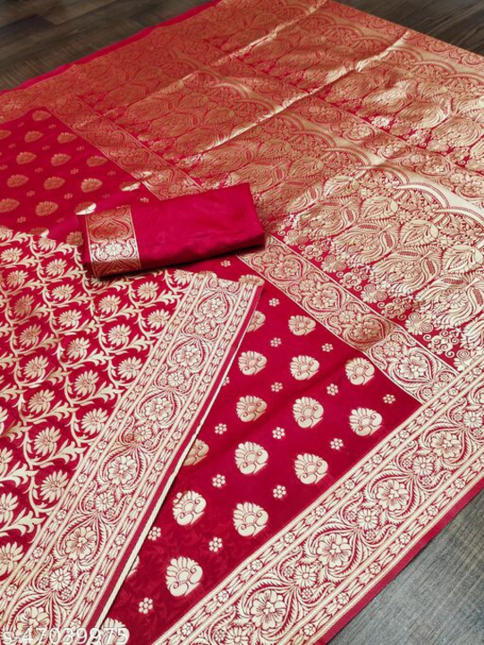 Red Reach Banarasi saree
 uploaded by business on 8/3/2022