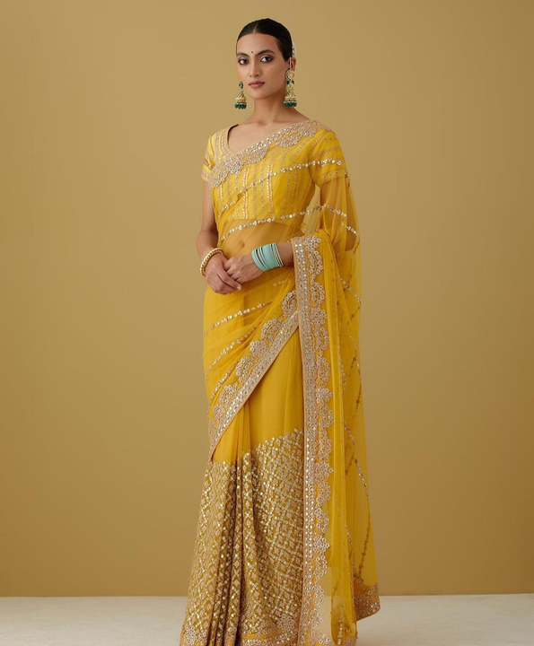 Hand embroidery saree  uploaded by business on 8/3/2022