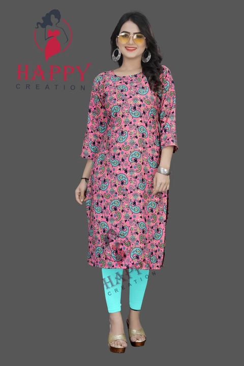 Women printed kurati uploaded by Happy creations on 8/3/2022