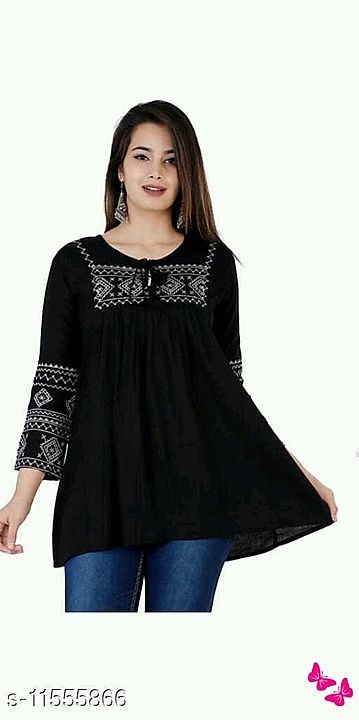 Post image Stylish Latest Women Tops &amp; Tunics

Fabric: Cotton
Sleeve Length: Three-Quarter Sleeves
Pattern: Solid
Multipack: 1
Sizes:
S, XL, M, XXL
Dispatch: 2-3 Days