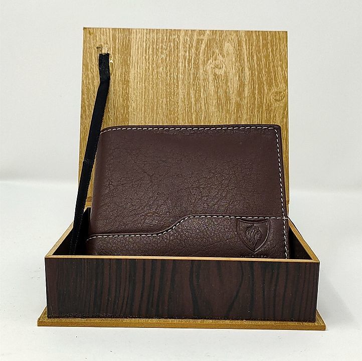 Wildleo premium wooden box leather wallet uploaded by business on 11/21/2020